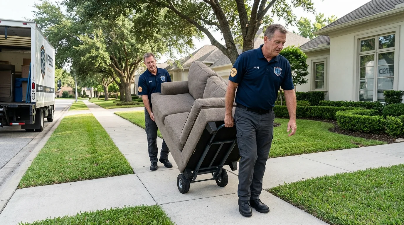 Local residential moving crew loading furniture in Ridgefield, WA