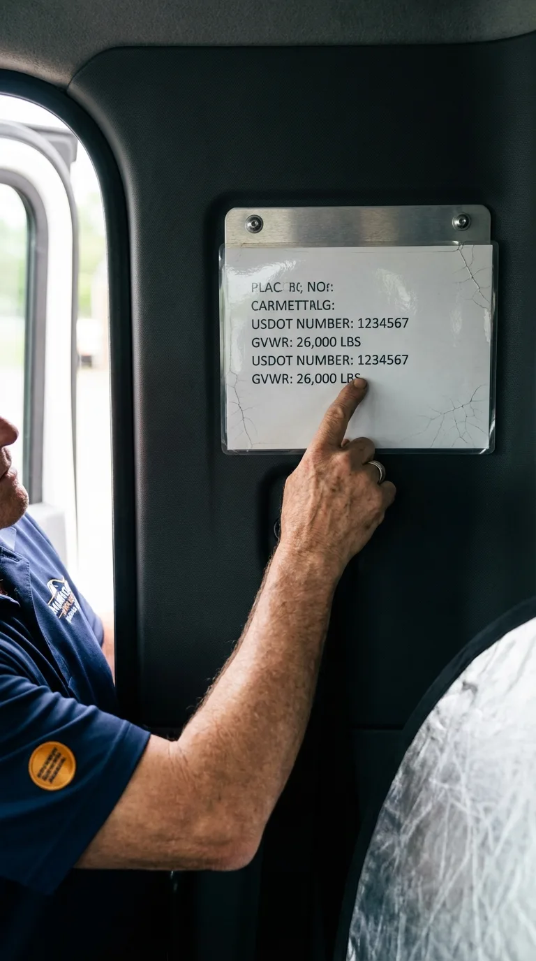 USDOT licensing placard verification in Ridgefield